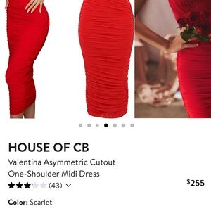 New brand red dress Valentina cutout one shoulder Medium